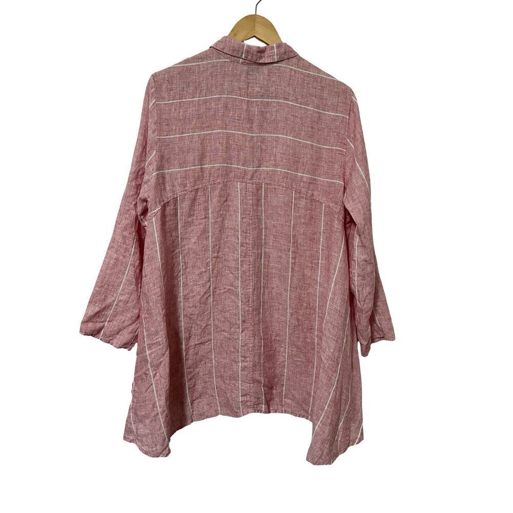 Habitat 100% Linen Button Up Stripe Tunic Top Siz… - image 2